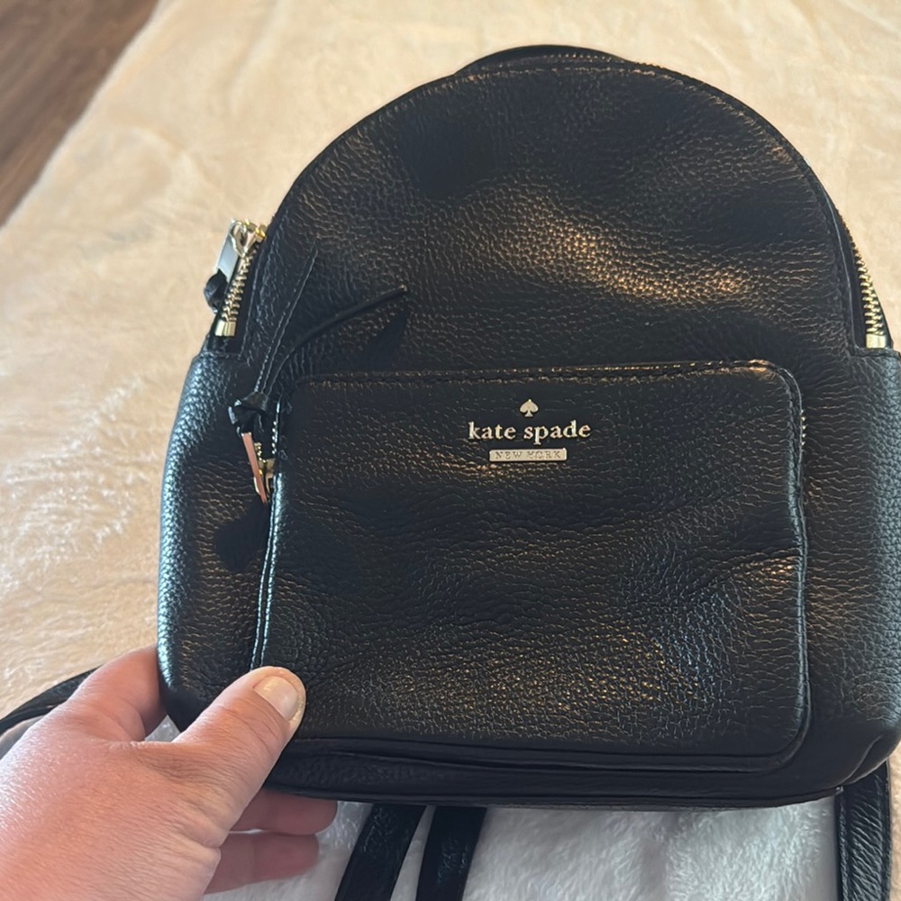 Kate Spade Black Leather Mini Backpack